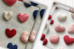 Cute Fabric Heart Digital Paper Product Image 2