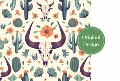 Western Cow Skull Tumbler Wrap, Skull Sublimation Tumbler Product Image 2