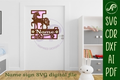 Unicorn Capital Monogram Letter name sign L SVG Product Image 2