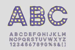 Very peri marquee letter with light PNG movie retro alphabet Product Image 5