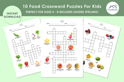 PreSchool 10 Food Crossword Activity Pages for Kids Product Image 2
