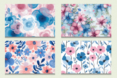 Pink &amp; Blue Flowers Cutting Boards sublimation Designs Product Image 2