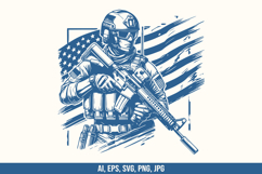 Patriotic Soldier Vector SVG Bundle Product Image 3