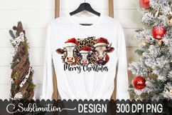 Merry Christmas Sublimation Design - Heifer PNG Product Image 1