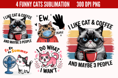 Funny Cats Sublimation PNG Product Image 1