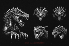 10 Bundle Dark Art Dragon Face Monster Beast Evil Scary Product Image 3