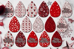 Christmas Pattern | 16 Teardrop earring Sublimation designs Product Image 2