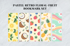 Pastel Retro Floral &amp; Fruit Bookmark Set,Cute Vintage 70s Product Image 2