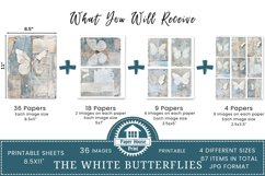 White Butterflies Junk Journal Paper Pack Product Image 2