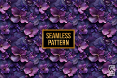 Violet Flowers Digital Paper Product Image 2