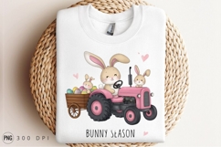 Easter Bunny Tractor With Eggs Sublimation PNG Product Image 3