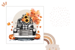 Fall Truck Pillow Sublimation, Sunflowers Pillow Design Product Image 2
