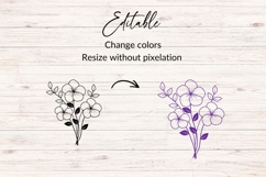 February Birth Flower Bouquet SVG - Violet Product Image 2