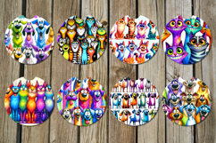 Funny pets | 8 Cartoon Car coaster &amp; key chain designs Product Image 2