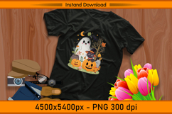 Cute Christmas Ghost Cat and Pumpkin Friends PNG Product Image 2