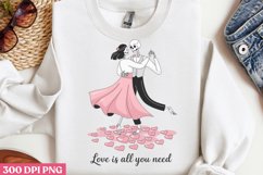 Love is all you need PNG, Retro Valentines Sublimatio PNG Product Image 1