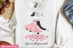 Love is all you need PNG, Retro Valentines Sublimatio PNG Product Image 1