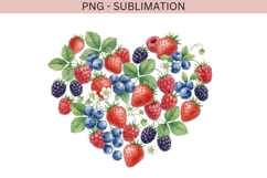Berry heart png design for T-shirts Product Image 2