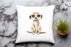 Cute Meerkat Watercolor Clipart Sublimation PNG Product Image 2