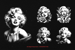 10 Bundle Dark Art Marilyn Monroe Sexy Women Face with Rose Product Image 3