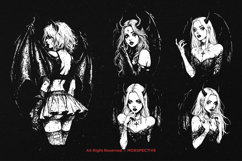 10 Bundle Dark Art Succubus Devil Angel Girl Demon Gothic Product Image 3