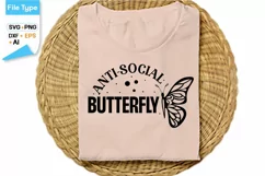 Anti-social Butterfly SVG Cut File | Sassy SVG Design Product Image 2