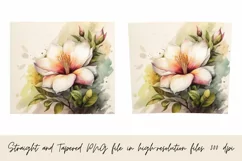 Flowers Vintage Watercolor 20Oz Tumbler Sublimation Wrap Product Image 2