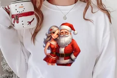 Mr And Mrs Santa Claus Clipart Sublimation, Christmas PNG Product Image 2