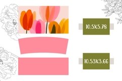 Pink Tulips Tumbler Wrap Design, Floral 40 Oz Tumbler PNG Product Image 2