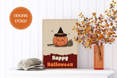 Cartoon Halloween Greeting Card, Halloween Pumpkin Wall Art Product Image 2