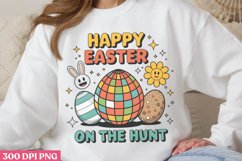 Happy Easter On The Hunt PNG, Retro Easter Sublimation PNG Product Image 1