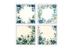 Green and Blue Flower Border Digital Paper Product Image 2