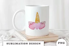 Watercolor cute unicorn sublimation png Product Image 2