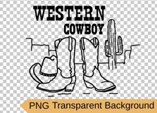 Western cowboy svg cut file, Cowboy boots svg Product Image 2