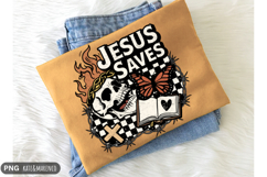 Jesus Saves PNG | Christian Y2K PNG | Retro Religious PNG Product Image 1