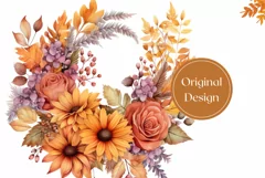 Flowers Tumbler Wrap Template, Sunflowers Sublimation Design Product Image 2