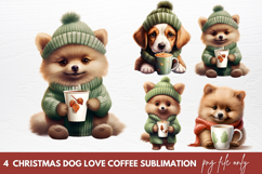 Christmas Dog And Coffee Clipart Sublimation Christmas Dog Product Image 1