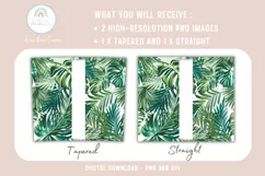 Tropical leaves 20 OZ Skinny Tumbler Sublimation Design Product Image 2