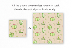 Watercolor Cactus Seamless Pattern Product Image 2
