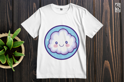 Cute Kawaii Cloud Face Clipart Sublimation PNG Product Image 2