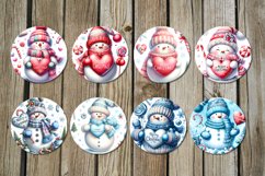 Christmas snowman | 8 xmas Round earring Sublimation designs Product Image 2