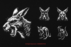 10 Bundle Dark Art Kangaroo Animal Beast Scary Boxing Skull Product Image 3