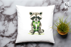 Cute Raccoon Watercolor Clipart Sublimation PNG Product Image 3