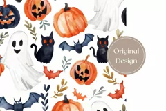 Cartoon Halloween Tumbler Wrap, Watercolor Halloween Print Product Image 2