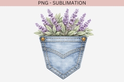 Denim pocket flowers png design for T-shirts Product Image 2