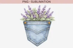 Denim pocket flowers png design for T-shirts Product Image 2