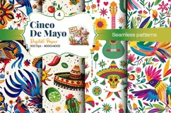 Cinco de Mayo digital paper, fiesta digital paper Product Image 1