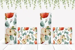 Apples Tumbler Wrap Design, Cute Bows Tumbler, Apples PNG Product Image 2