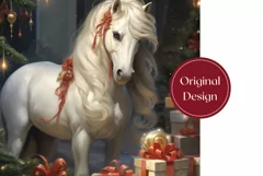 Christmas Horse Tumbler Wrap, Christmas Sublimation Designs Product Image 2