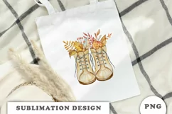 Watercolor Cozy Autumn Boots sublimation PNG Product Image 2